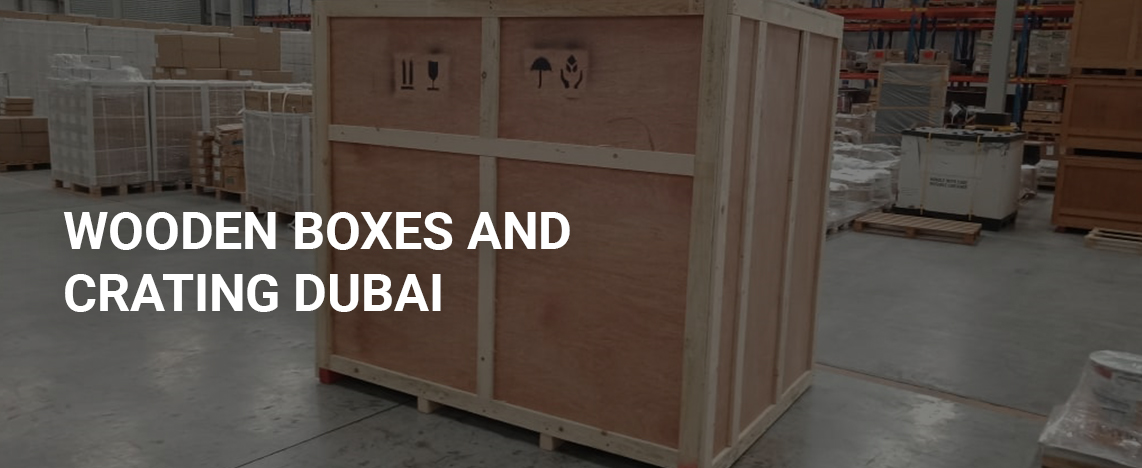 Wooden boxes and crating cargo Dubai